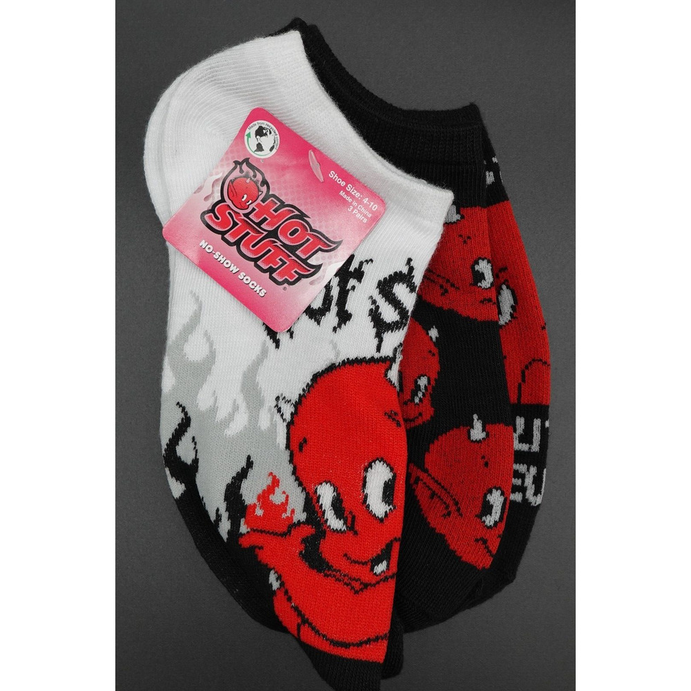 Classic Media NWT Hot Stuff The Little Devil 3 Pairs No-Show Socks SZ 4-10 Adult